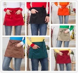 Saingace Waist Short Apron els Restaurant Cafe Waiters and Waitresses Uniforms New Kitchen Restaurant Work Solid Aprons 452239717