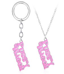 Action Movie Kill Bill Pussy Wagon Logo Alloy Pendant Necklace Chain Key Chains Keychain Keyring8769834