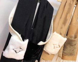 Top fashion mink velvet scarves Women Winter warm scarfs Big Letter pattern Pashminas Shawls 18070CM5733719