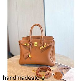 Handbags Bk Designers Classic High-quality Leather Women's Bag Togo Leather Upgraded Version Golden Brown Cowhide Leather Bag