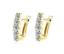 Unique Designed Earrings Imitation Gold Plated Geometric Pattern Mosaic Zircon Clipon Screw Back Earring Fashionable Prom Gifts4394381531