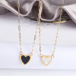 Pendant Necklaces Romantic Stainless Steel Heart Shape Ladies Necklace For Women Wedding Trendy Engagement Band Jewelry Gift Adjustable