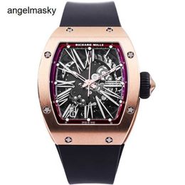 RM Wrist Watch Pilot Watch RMwatches Wristwatch Women's Series RM023 Automatic Mechanical Titanium Carbon Fibre Fashion Full Hollow 18k Rose Gold