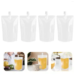 Take Out Containers 50Pcs Beverage Flasks Clear Travel Drinks Bag Leek Proof For Home Travels ( 500ml )