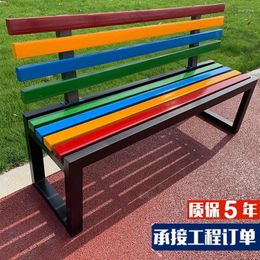 Camp Furniture Outdoor Park Chair Backrest Bench Waterproof Anticorrosive Wood Seat Casual Simple