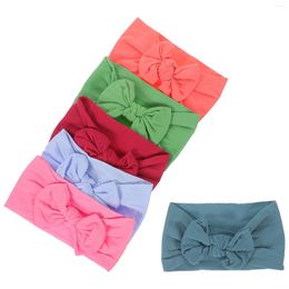 Bandanas 6 Pcs Baby Headband Toddler Girl Headbands Stretchy Hair Ties Elastic Bow Accessories For Girls Nylon Kids Child