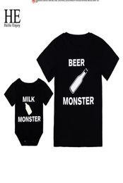 Hello Enjoy Family Matching Clothes Look Father And Son Tshirt Black Print Letter Baby Boys Rompers Daddy Tops Tees Kids7559352