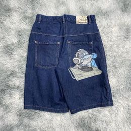 Men's Pants Y2k Shorts Harajuku Hip Hop Cartoon Graphic Embroidery Baggy Denim Gym Women's Punk Rock Men Basketball