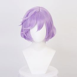 Twistedwonderland Epel Felmier Purple blue blue short cosplay s耐熱性合成ヘアカーニバルパーティーキャップ240123