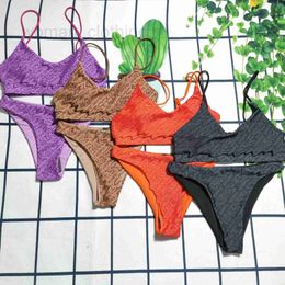 Women's Swimwear Designer Swimsuit split solid color suspender style F letter print sexy women swimsuit U588