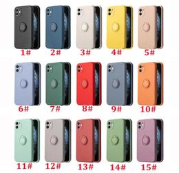 Liquid Silicone Soft Rubber Slim Phone Cases For iPhone 13 12 Mini 11 Pro Max XR XS X with Ring Holder Kickstand Magnetic Car Moun4608285