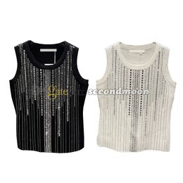 Shiny Crystal Vest Women Knits Sport Top Spring Summer Knits Tops Party Sexy Tanks T Shirt