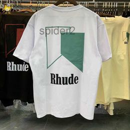 Loose Casual Rhude t Shirts Men Woman Geometry Classic Letter Printing Short Sleeve Spring Summer High Quality New Top Tee Yk68 Epdc UNGW
