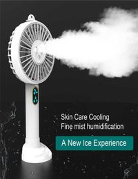 Portable Atomizer Fan Water Spray Misting Cooling Fan USB Rechargeable Humidifier Moisturizing Device Mini 3 Gear Water Mist Fan269554777