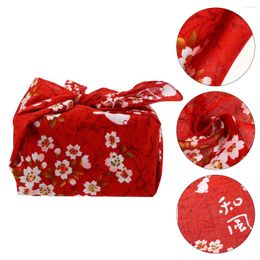 Dinnerware Tablecloths Furoshiki Bento Bag Handkerchief Wrapping Durable Convenient Small Japanese Red Travel