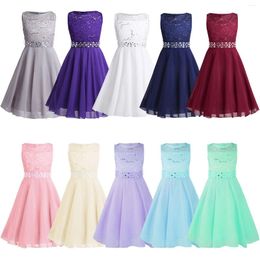 Girl Dresses Flower Girls Dress Kids Teen Summer Sequined Floral Lace Chiffon Princess Pageant Wedding Bridesmaid Birthday