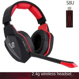 Cell Phone Earphones HUHD-S8U Wireless Gaming Headset With Pluggable Microphone 2.4G Supports YQ240219