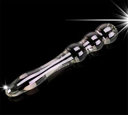 Pyrex Crystal Dildo Glass Sex Toys Clear Anal Butt Plug Double Beads Adult Toy For Women3317520