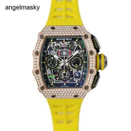 RM Wrist Watch Pilot Watch RMwatches Wristwatch RM11-03 RG Automatic Mechanical Satin Frosted Grade 5 Titanium Alloy Rear Diamond Luxury Men's Watch RM1103