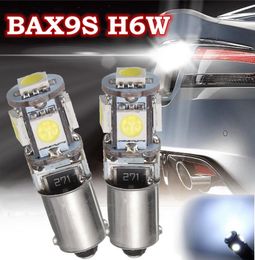 4Pcs BAX9S H6W 5SMD Car LED Side Light Bulb Tail Parking Interior Lights Bulbs 6000K Canbus Error 12V1500415