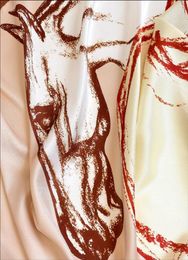 Silk Neck Scarf Foulard Satin Scarf Female Silk Head Scarves For Ladies Hand Rolled Scarf 90 Horse Print Foulard Luxe86883044898233