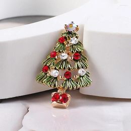 Brooches Colorful Christmas Tree For Women Creative Alloy Hollow Pins Jewelry Coat Dress Party Accessories