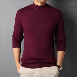 Men's Sweaters 2024 Autumn Winter Men Turtleneck Pullover Sweater Fashion Solid Colour Thick And Warm Bottoming Shirt Male Brand Clothes