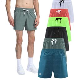 Lu Shorts Men Yoga Sports LL Shorts Fifth Pants Outdoor Fitness Quick Dry Back Zipper Pocket Solid Color Casual Running Fashion Designer Beach Shorts668