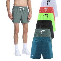 Lu Shorts Men Yoga Sports LL Shorts Fifth Pants Outdoor Fitness Quick Dry Back Zipper Pocket Solid Color Casual Running Fashion Designer Beach Shorts