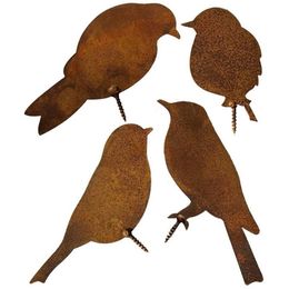 Novelty Items Patina Birds With Screw For Screwing In Wood 4 Rusty Birds Metal Rust Garden Decoration Figure 251c