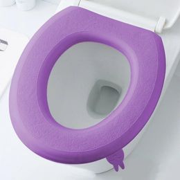 Toilet Seat Covers 1PCS Reusable Bathroom Cover Pads With Handle EVA Soft Pad Self Adhesive Laundry Room Floor Mat 18