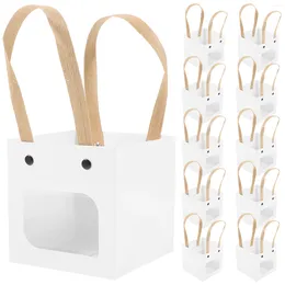 Gift Wrap 12 Pcs Bag Container Bags Square Bottom Birthday Party Favour White Cardboard Storage