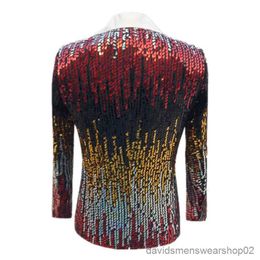 Men's Suits Blazers Fashion Singer Host Stage Performance Sequins Suit 2 Pieces 2023 New Men Bar KTV Luxury Splice Dress Set