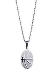 Pendant Necklaces FIREBROS FTN1040 2021 24quot Stainless Steel Basketball Necklace Men Women Hip Hop Jewellery Silver Color5844209