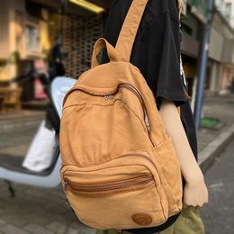 School Bags Cool Female Canvas Brown Student Bag Fashion Girl Travel Book Backpack Women Laptop Lady College Trendy