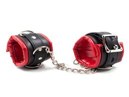 Red PU Leather Handcuffs Restraints Sex Bondage Adult Sex Toys for Couple Ankle Cuffs Bondage Slave Costume Sex Tools for 8964006