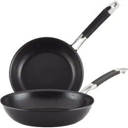 Cookware Sets Anolon Smart Stack Hard Anodized Nonstick Frying Pan Set / Skillet - 8.5 Inch And 10 Black