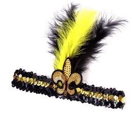 Feather Headband Mardi Gras Sequins Glitter Hairband Hair Accessories for Adult Women Men Kids7818972