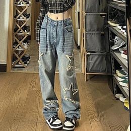 Women's Jeans Star Girls Y2k Streetwear Women Vintage Grunge Gyaru Denim Pants Harajuku Patchwork Baggy Trousers Korean Fashion