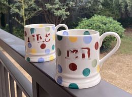 All-match Mug Couple's Cups Polka Dot Ceramic Water Cup Coffee Cup Wedding Gift Cups