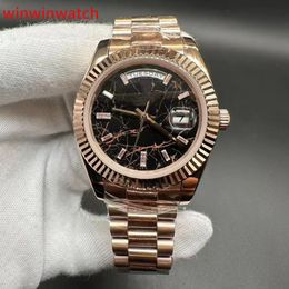 AAA automatic Rose gold case 40mm Baguette diamond hour markers President bracelet watch