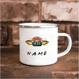 Mugs Custom Printed Enamelled Cup Gift Personalised Name Text Coffee Mug Drop Delivery Home Garden Kitchen Dining Bar Drinkware Dh5Gk