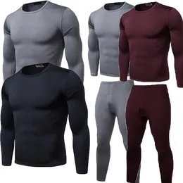 Men's Thermal Underwear 2024 Winter Warm 2Pcs Men Long Johns Tops Bottoms Trousers Plus Size L-2XL