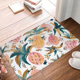 Carpets PINEAPPLE DANCE Pink Pineapples Non-Slip Carpet Doormat Bedroom Bathroom Mat Welcome Decor Rug