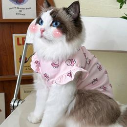 Dog Apparel Pet Dogs Clothes Cat Clothing Soft Summer Vest For Kitten Shirt T-shirt Costume Small