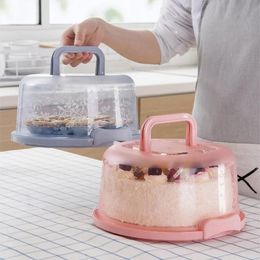 Storage Bottles & Jars Portable Cake Box Round Birthday Wedding Kitchen Baking Container Holder Cupcake Dessert Fruit Carrier302m