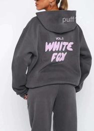 Designer Tracksuit White Fox Hoodie Sets Two 2 Piece Set Women Mens Clothing Sporty Long Sleeved Pullover Hooded 12 Coloursspring Autumn Winter XHJA 480I