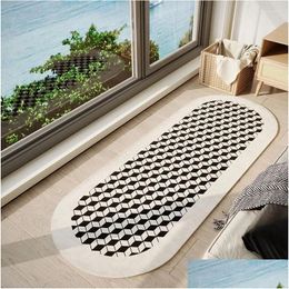 Carpets 2024 Bathroom Entrance Carpet Floor Mat Anti-Skid Carpe Grey Drop Delivery Home Garden Textiles Dhgtc