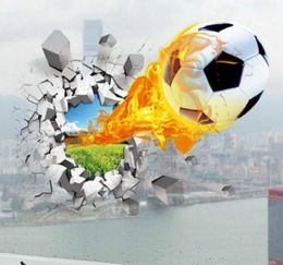 3D Foodball Wall Stickers PVC Soccer Print Stickers Home Decor Removable Wall Art Kids Room Decals Modern 5070cm93042609693985