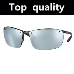 Eyewear Ultra Lightweight Carbon Fibre Semi Rimless Polarised Sunglasses Men Ultra-light Material 64mm Size Sun Glasses Mens for Male 8313